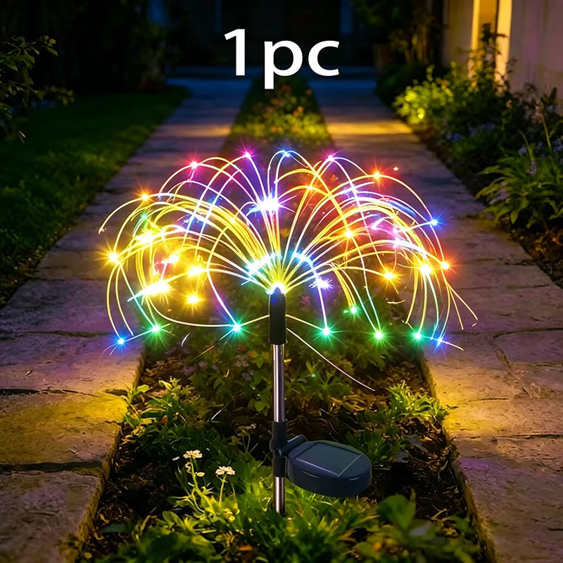 Outside Decorations Light Solar Lawn Light LED Garden Firework Dandelion Lights Sparkles Landscape Fairy Light Yard Patio Decor Taj Home Store