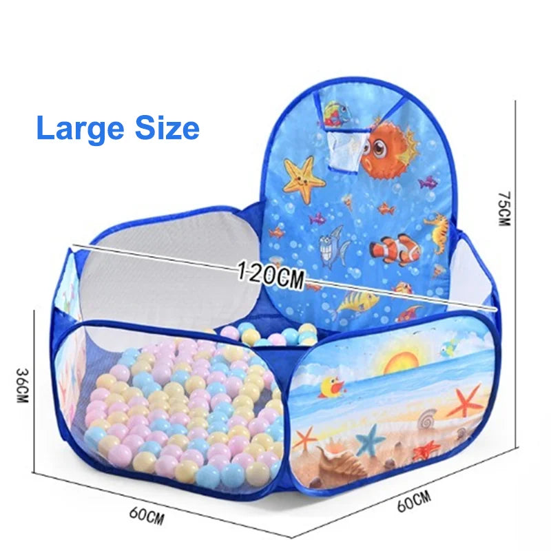 120cm Hexagon Children Ball Pool with Basketball Hoop Portable Foldable Kid Playpen Playground Gym Play Mat Baby Sport Education Taj Home Store