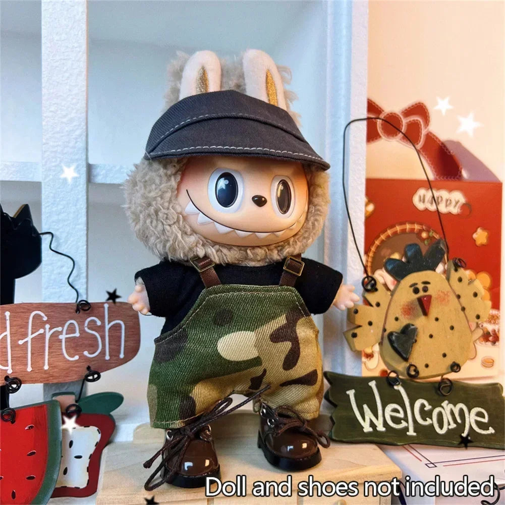 Mini Plush Doll Clothes Outfit Accessories for Korea Kpop Exo 17cm Labubu Idol V1 V2 Fashion Sports Leisure Suit Clothing Taj Home Store