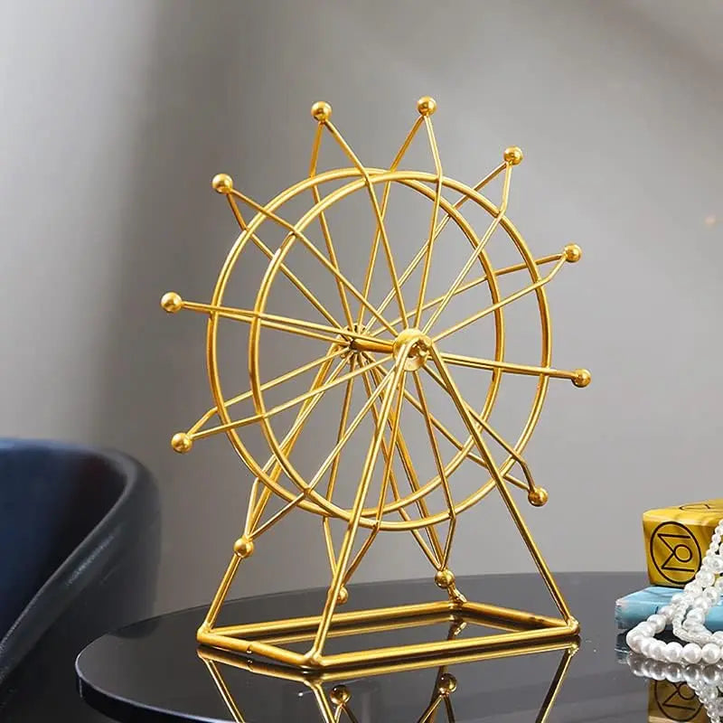 Ferris Wheel Home Decor, Golden Ferris Wheel Decor, Gold Decor Gift, Shelf Decor, House Decor Living Room Bookshelf Desk Decor Taj Home Store