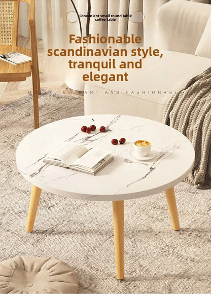Small Table, Bedroom, Light Luxury Table, Modern Coffee Table, Living Room, Simple Small Round Table, Solid Wood Taj Home Store