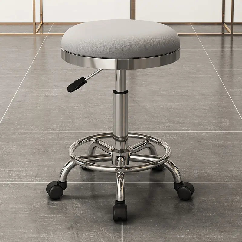Height-adjustable Round Stools with Swivel Casters Barber&