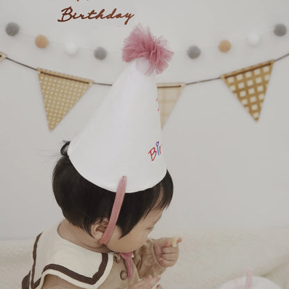 Kids Birthday Party Hat - Safe Soft Photo Prop Cap for Xmas Baby Shower, Adjustable Toddler Headband Taj Home Store