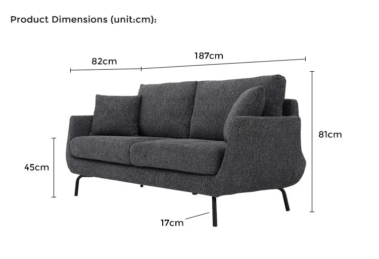 Furniture White Living Room 2 Seater Modern Nordic Scandinavian Upholstery Small Comfy High Quality Taj Home Store