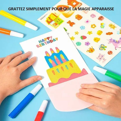 DIY Rainbow Scratch Art Rainbow Dot Scratch Painting Arts Handmade Scratching Paper Postcard Toy for Beginner Student Toddlers Taj Home Store