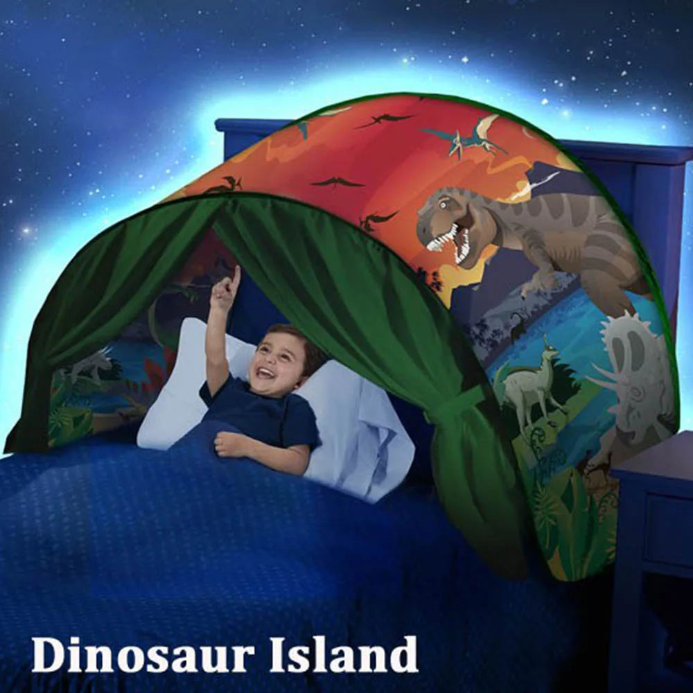 Dream Tent with light show for Kids Bed with Storage Pocket Foldable Kids Tent on Bed Mosquito Net Tent Taj Home Store
