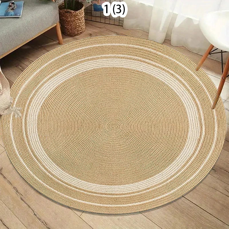 Circular Carpet, Bohemian Floor Mat, Entrance Carpet, Rural Bohemian Home Decor Floor Mat  Living Room Decoration Carpet Bedroom Taj Home Store