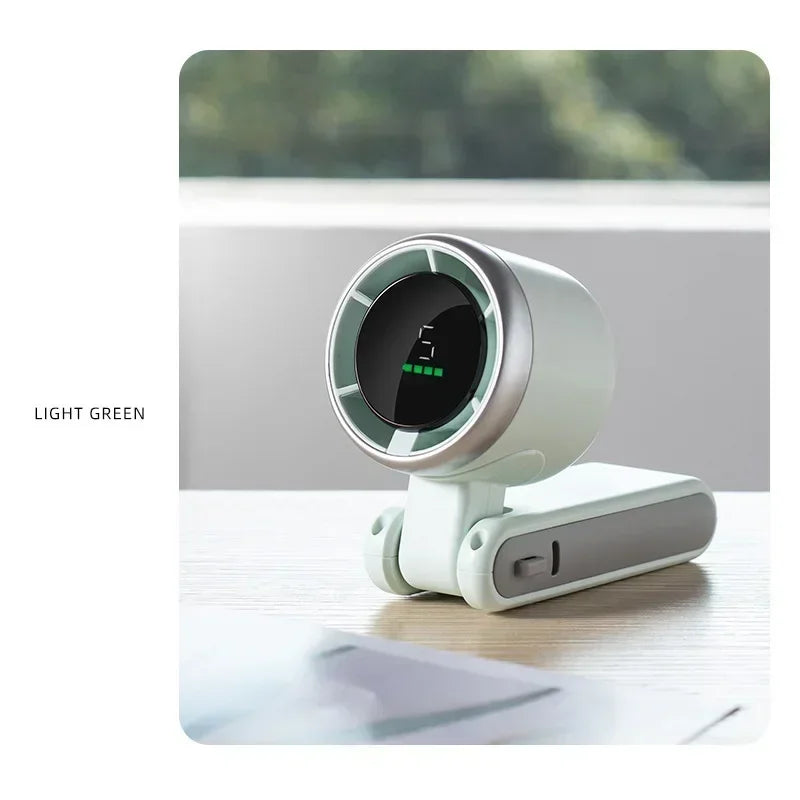 Handheld Fan Mini High-speed Digital Display Portable Desktop Usb Charging Hanging Camping Violent Turbo Fan Taj Home Store