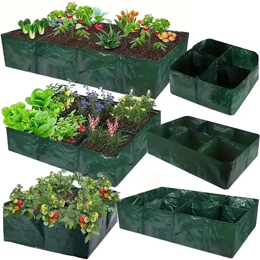 4/6/8 Grids Grow Bag Plant Garden Planter Vegetable Flower Nursery Pot Flowerpot Round Cultivation Growth Container Outdoor ﻿ Taj Home Store