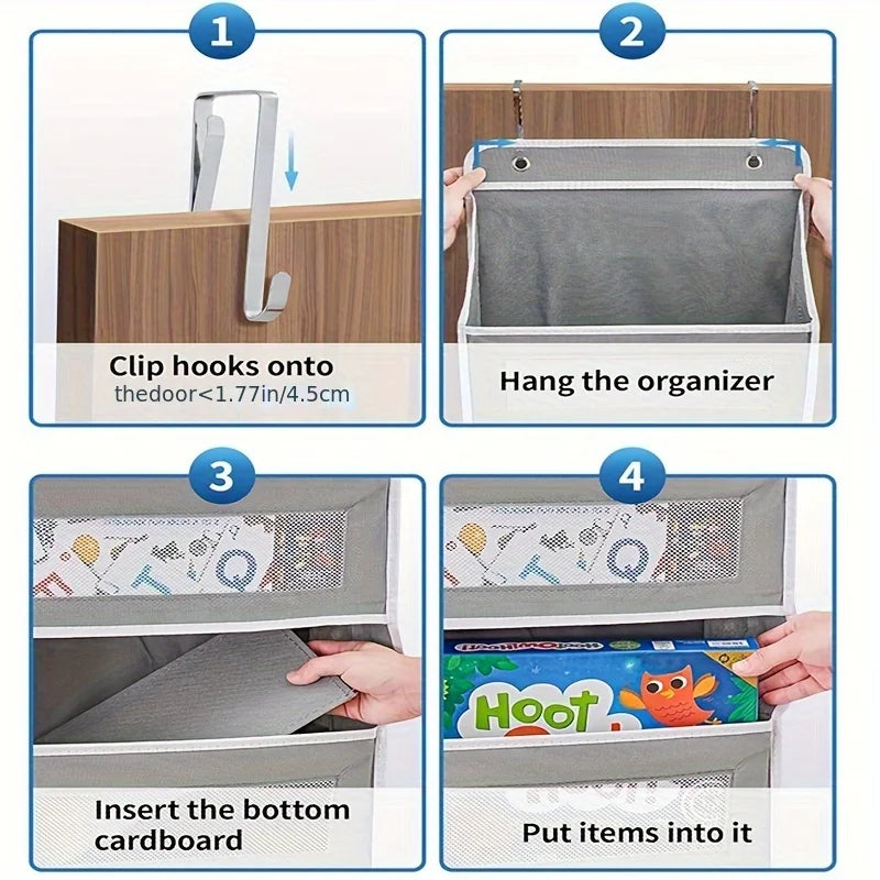 5-Shelf Hanging Storage Organizer - Behind Door, Anti-Tilt, 5 Large Capacity Pockets, Suitable for Bedroom, Bathroom Taj Home Store