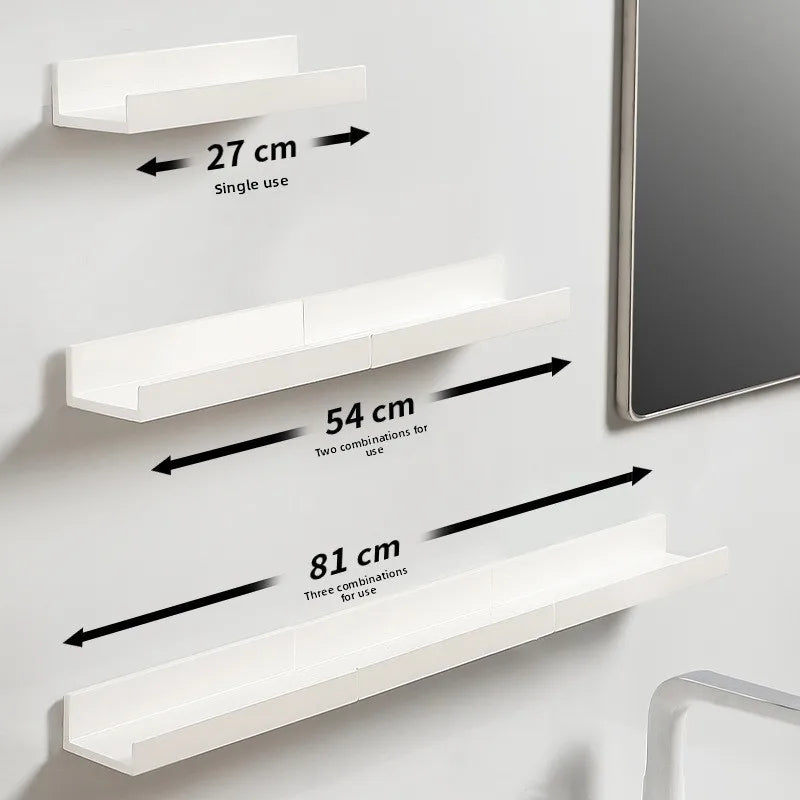 Strong Adhesive No Drill Wall Mounted Storage Rack Multifunctional Organizer Shelf for Kitchen Bathroom Office Home Space Saving Taj Home Store