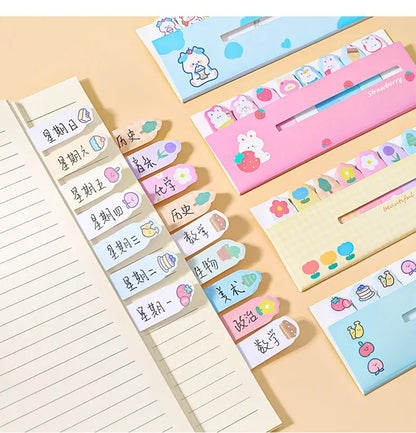 Creative Cute Cartoon Animal Index Stickers Stationery Notebook High Appearance Convenience Stickers Student Supplies Taj Home Store