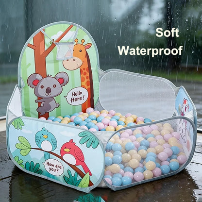 120cm Hexagon Children Ball Pool with Basketball Hoop Portable Foldable Kid Playpen Playground Gym Play Mat Baby Sport Education Taj Home Store
