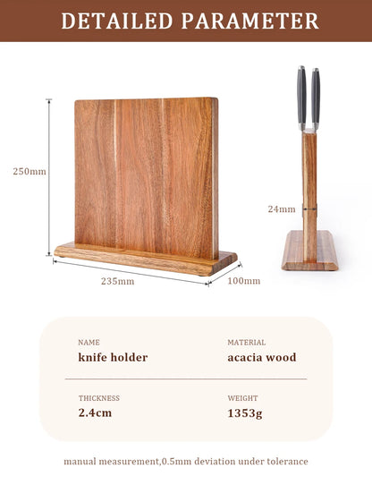 New Acacia Wood Home Kitchen Magnetic Knife Block Holder Rack Magnetic Stands with Strong Enhanced Magnets Taj Home Store