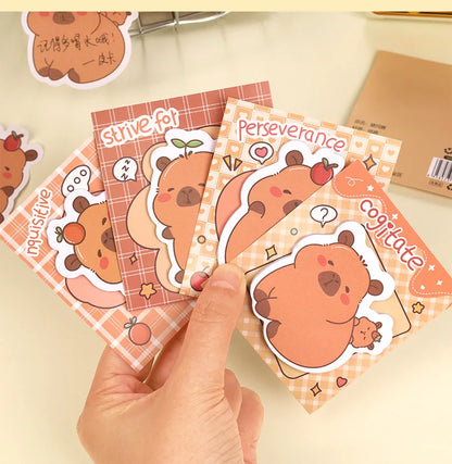 5Pcs/Lot Creative Capybara Memo Pad Cute Cartoon Sticky Notes Message Sticker Book Kawaii Writing Pads School Office Supplies Taj Home Store