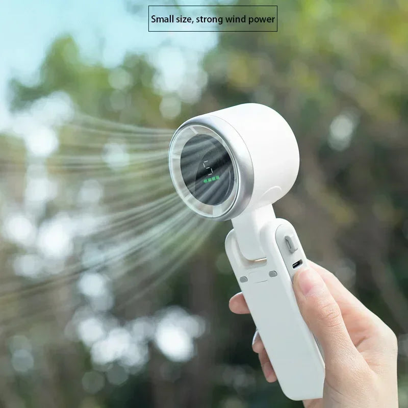 Handheld Fan Mini High-speed Digital Display Portable Desktop Usb Charging Hanging Camping Violent Turbo Fan Taj Home Store