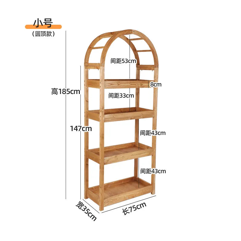 Garden Black Plant Stands Wooden Pots Shelf Patio Plant Stands Flower Outside Giardino Arredamento Esterno Terrace Furniture Taj Home Store