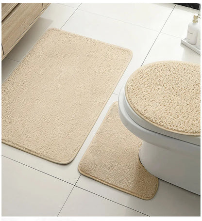 Bathroom Carpet 3-Piece Set Soft, Absorbent, Non-Slip, Microfiber Toilet Mat, U-Shaped Foot Pad Taj Home Store