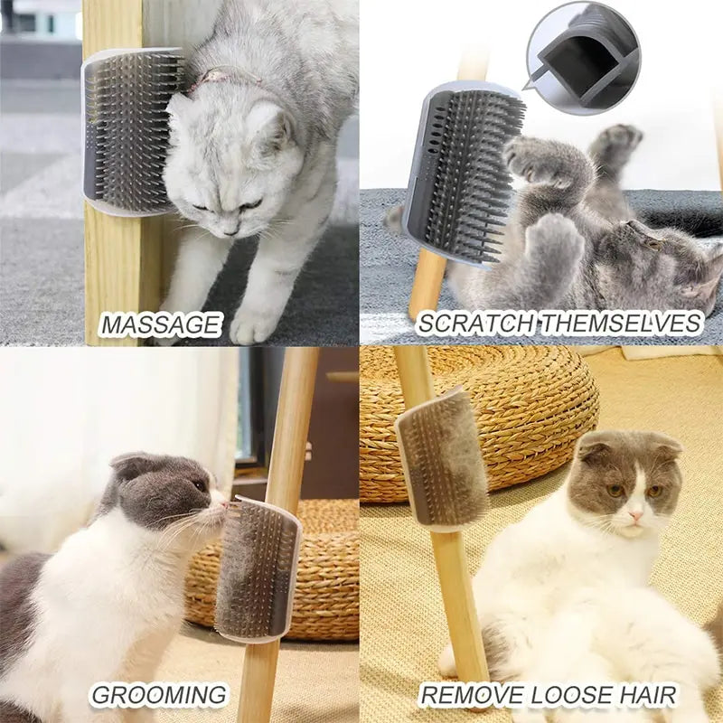 Massage Pet Cat Brush Corner Scrape Hair Removal Beauty Clean Corner Brush Removable Scratcher Comb for Kitten Cat Taj Home Store