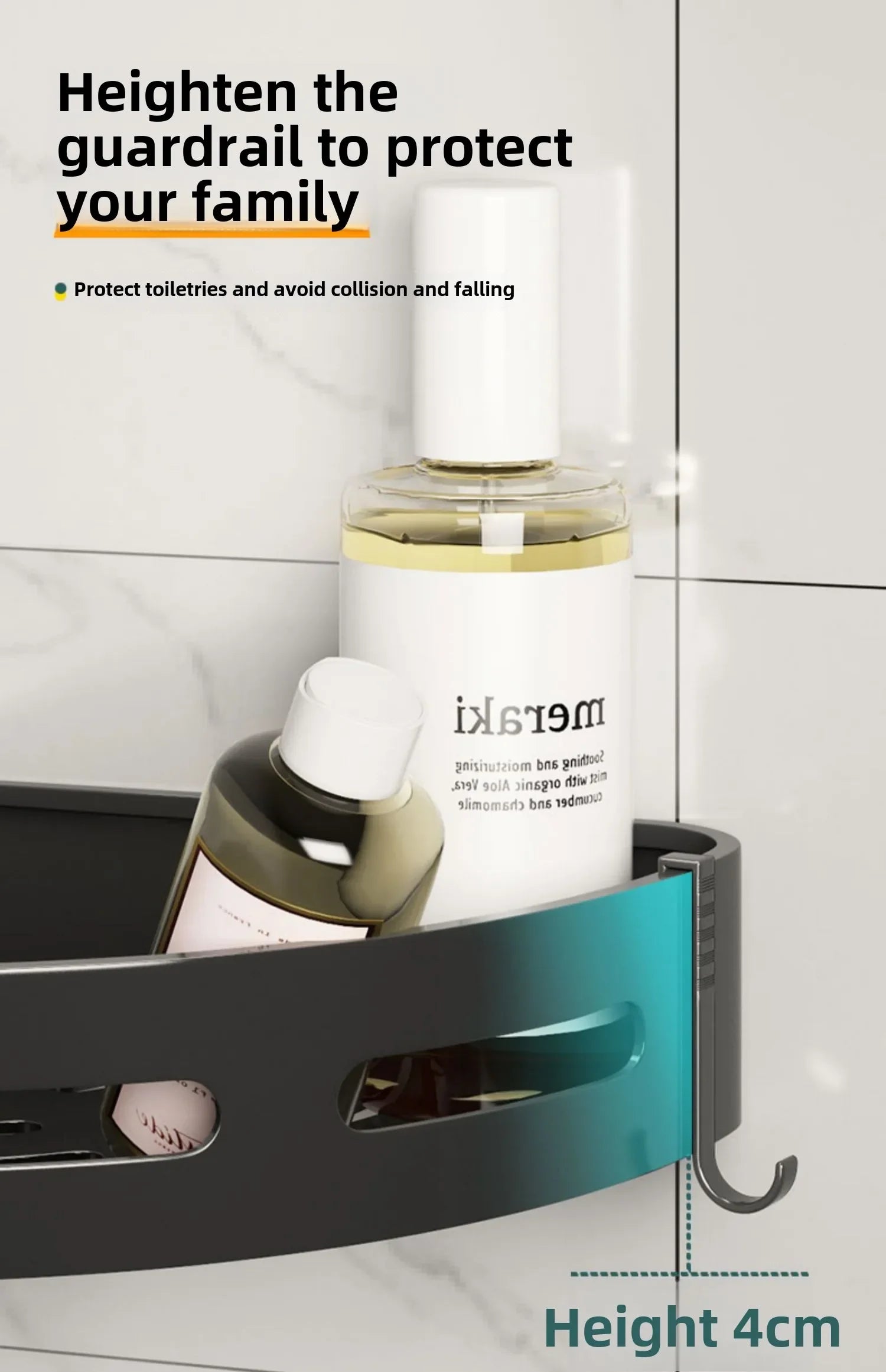 Bathroom Shelves Organizer No Punching Required Kitchen Corner Shelf Racks Shampoo Makeup Storage Holder Shower Towel Caddy Rack Taj Home Store