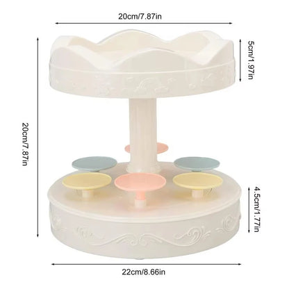2-tier Automatic Rotating Cake Stand Sushi Dessert Cupcake Macaron Display Tray Wedding Birthday Party Supplies Cakes Turnables Taj Home Store