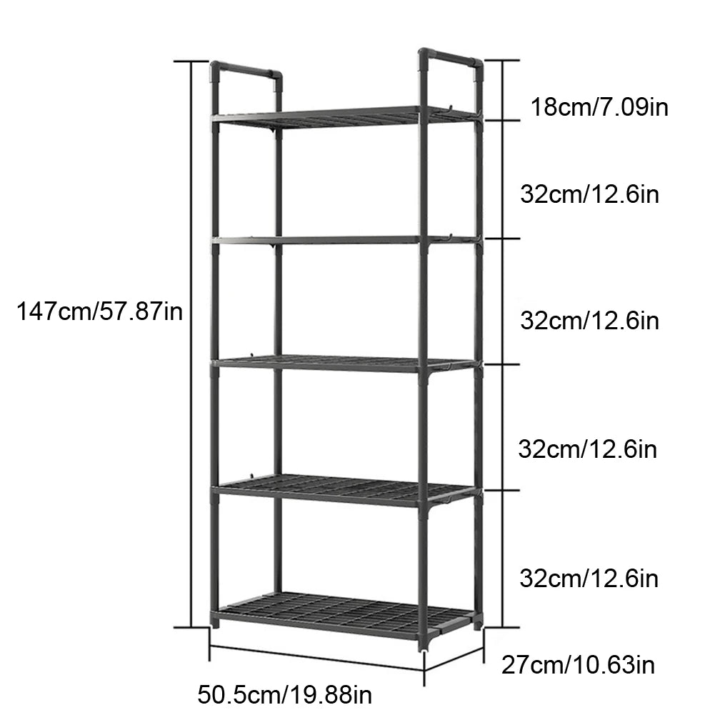 5 Tier Shelving Unit Adjustable Storage Shelf 66 Lbs Capacity Standing Shelf for Kitchen Pantry Closet Bathroom Laundry Garage Taj Home Store