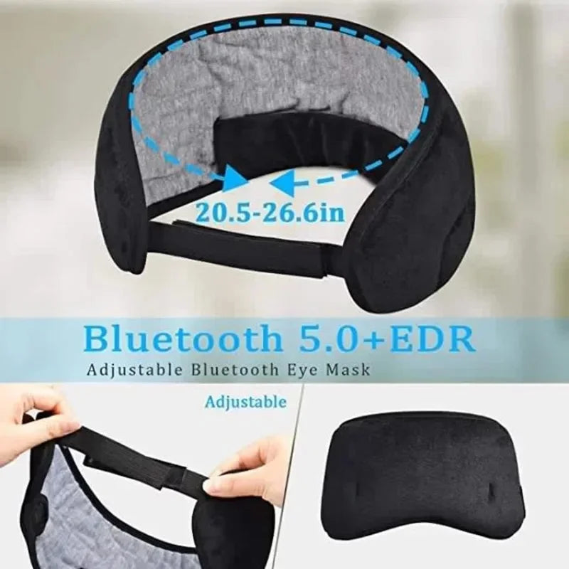 Eye Mask Sleep Headphones Bluetooth Sleeping Headphones Bluetooth Headband Soft Elastic Comfortable Wireless Music Earphones Taj Home Store