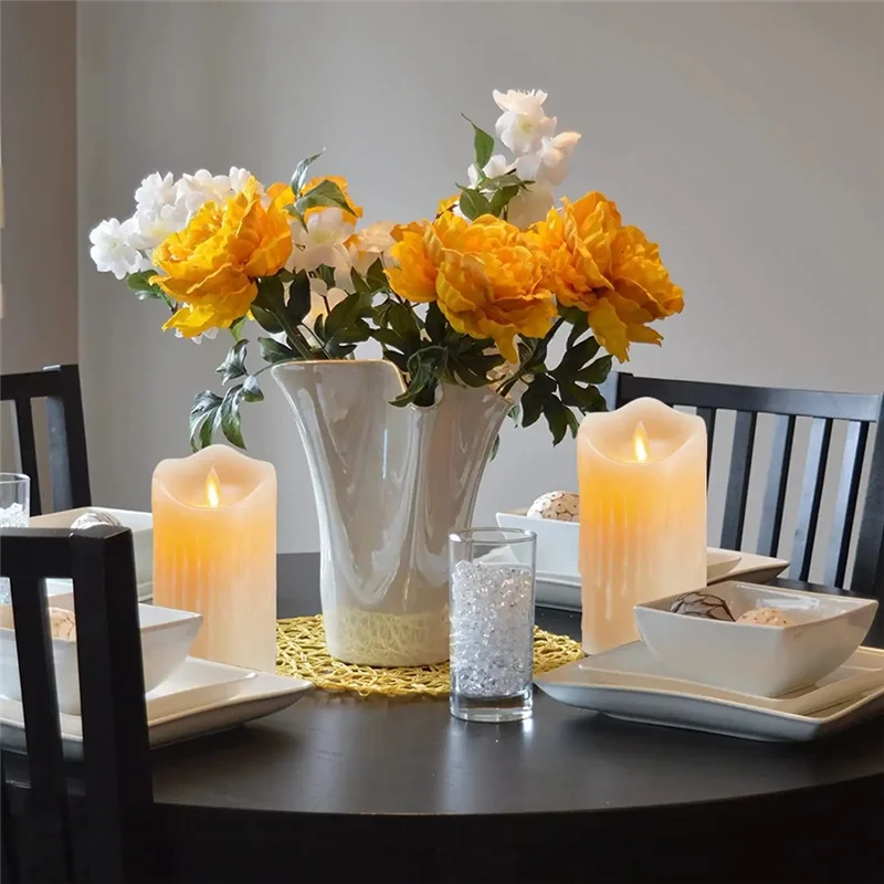 LED Candles, Flickering Flameless Candles,Rechargeable Candle, Real Wax Candles with Remote Control,12.5cm Taj Home Store