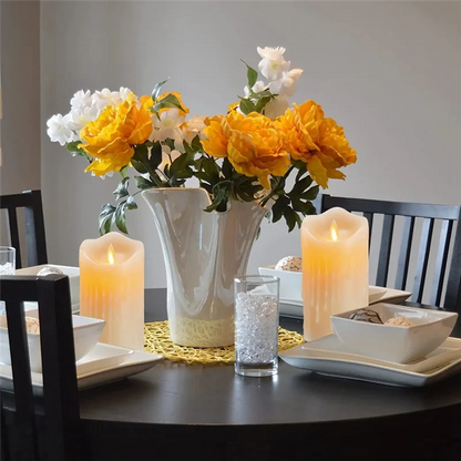 LED Candles, Flickering Flameless Candles,Rechargeable Candle, Real Wax Candles with Remote Control,12.5cm Taj Home Store