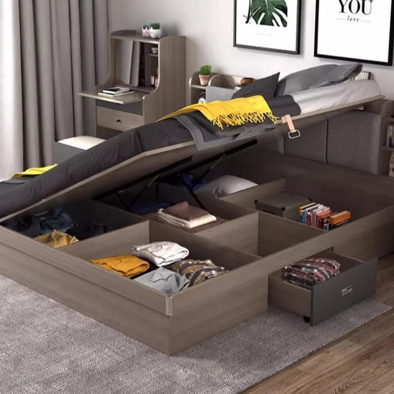 Unique Bedroom Bed Aesthetic Modern Girls Storage Luxury Bed Lounge Sleeping Headboard Letto Matrimoniale Home Accessories Taj Home Store