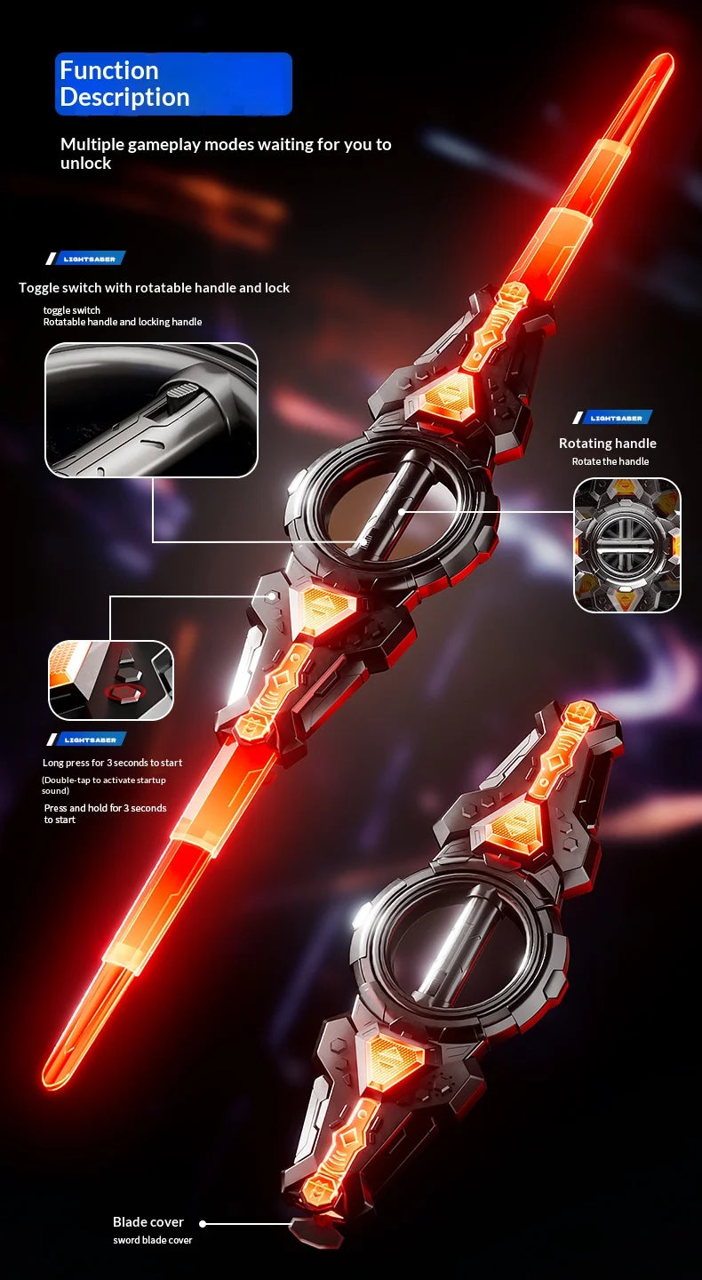 Fire spinning sword, double-edged light sword, children&