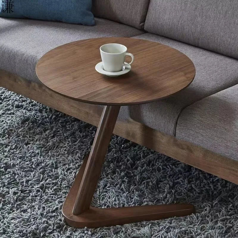 Coffee Table Solid Wood Round Side Table Sofa Bedside Small Living Room Hotel Guesthouse Minimalist Portable Folding Furniture Taj Home Store