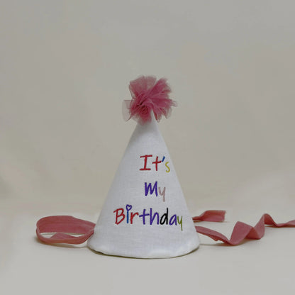 Kids Birthday Party Hat - Safe Soft Photo Prop Cap for Xmas Baby Shower, Adjustable Toddler Headband Taj Home Store