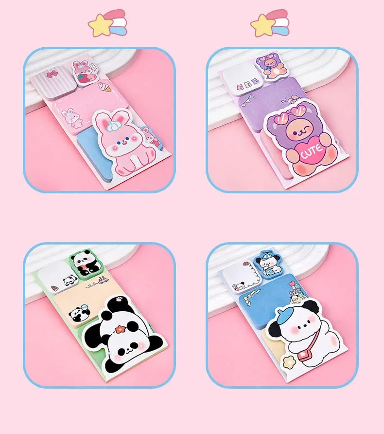 Lovely Animal Panda Rabbit Bear Dog Sticky Notes Memo Pad Paper School Supplies Planner Stickers Stationery Taj Home Store