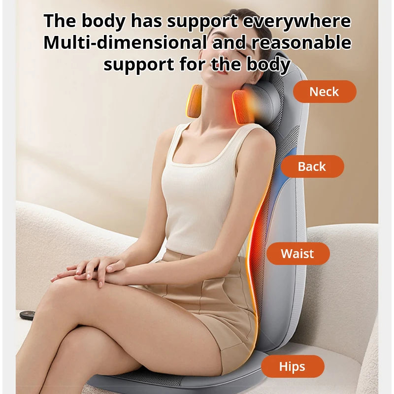 3D Multifunctional Waist and Back Massage Chair Shoulder and Cervical Kneading Tuina Hips Vibration Full Body Massager Taj Home Store