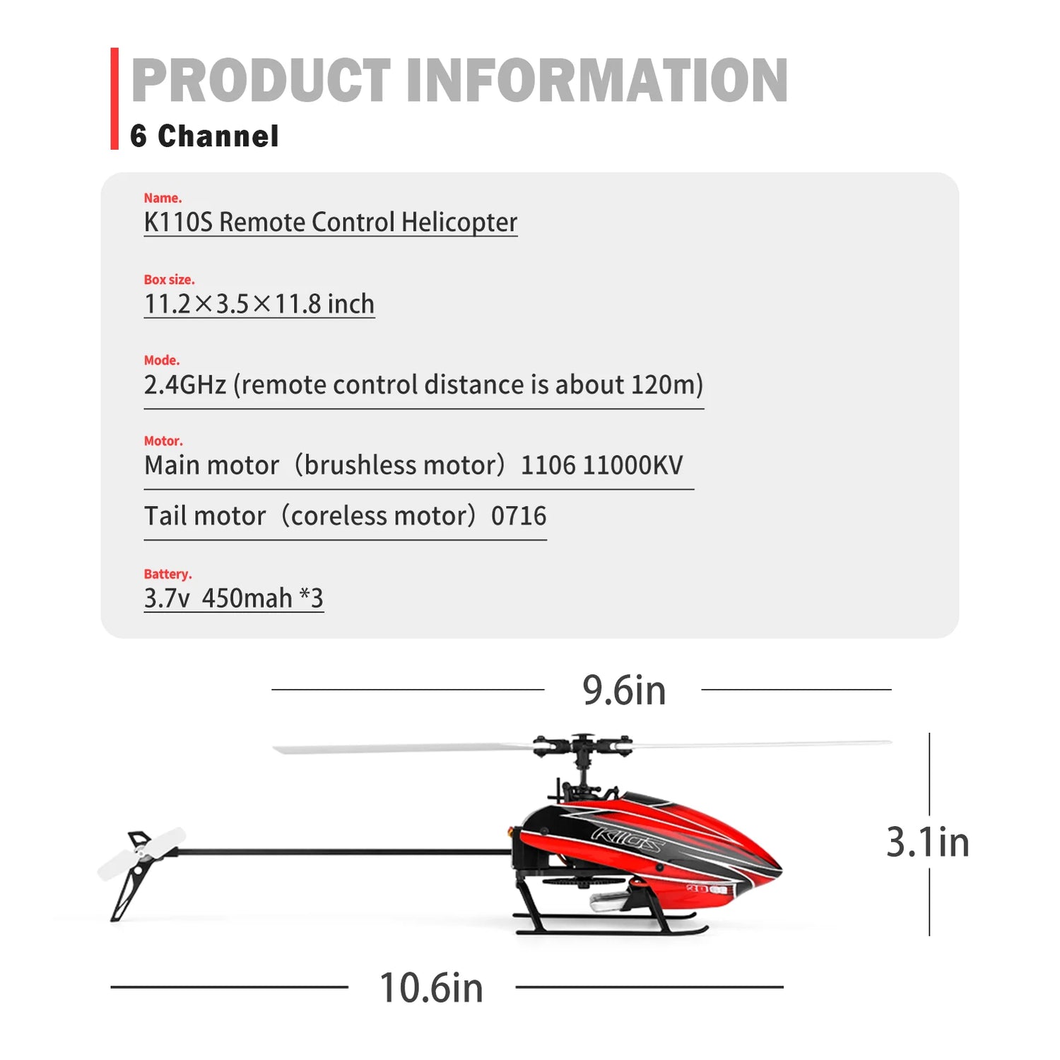 WLtoys K110S RC Helicopters for Adults,3D/6G Mode, 6 Channel Mini Remote control Helicopter,Brushless Motor,  with 3 Batteries Taj Home Store