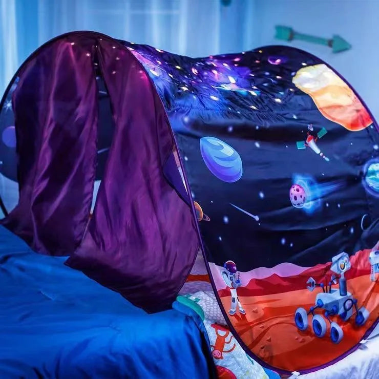 Dream Tent with light show for Kids Bed with Storage Pocket Foldable Kids Tent on Bed Mosquito Net Tent Taj Home Store