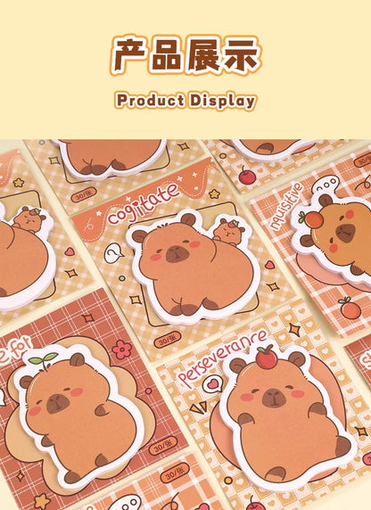5Pcs/Lot Creative Capybara Memo Pad Cute Cartoon Sticky Notes Message Sticker Book Kawaii Writing Pads School Office Supplies Taj Home Store