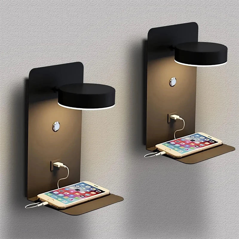 Bedroom Led Wall Lamps with USB Charge Wall Light Indoor Lamp for Living Room Decor Wall Panels with Switch Aisle Modern Sconce Taj Home Store