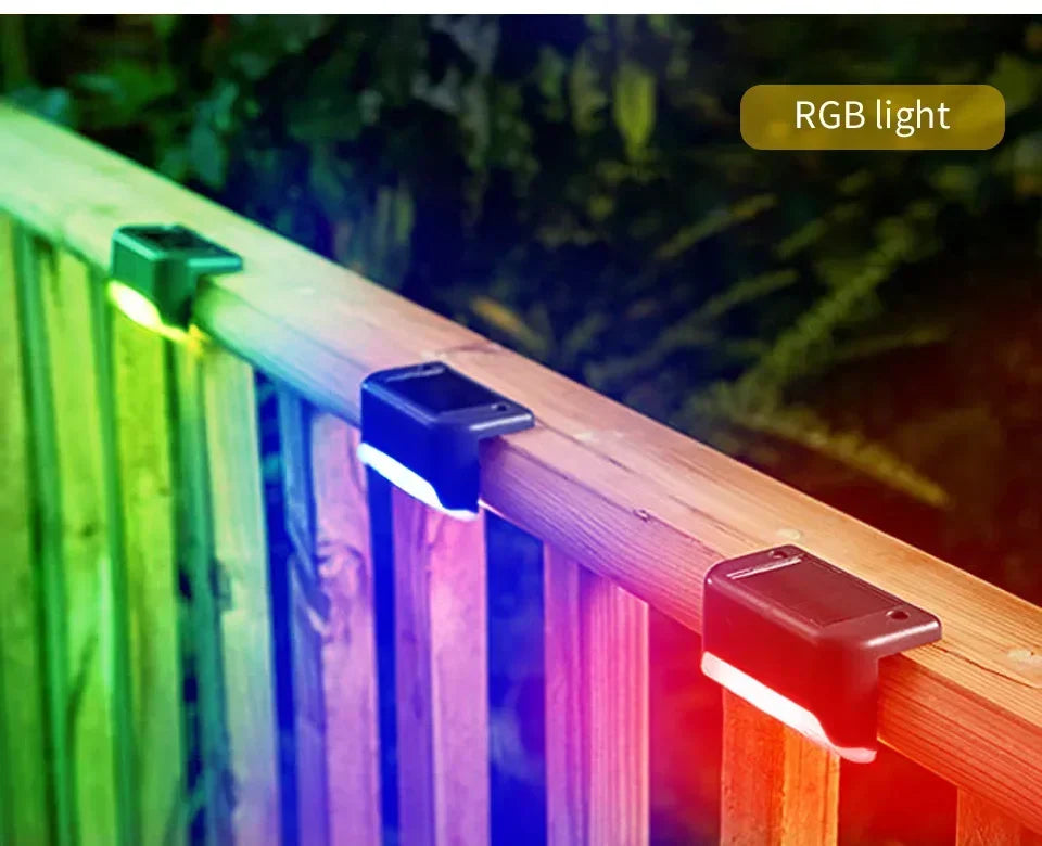 LED Solar Deck Lights Outdoor Solar Light Waterproof Solar Stairs Light Garden Decoration Patio Fence Step Yard Outside Lighting