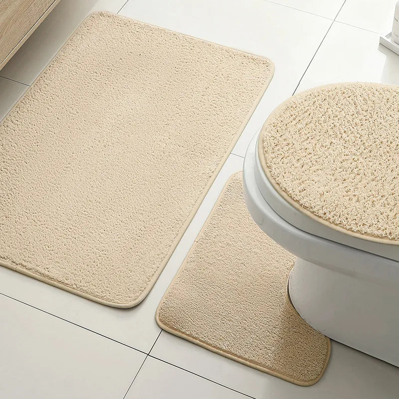 Bathroom Carpet 3-Piece Set Soft, Absorbent, Non-Slip, Microfiber Toilet Mat, U-Shaped Foot Pad Taj Home Store