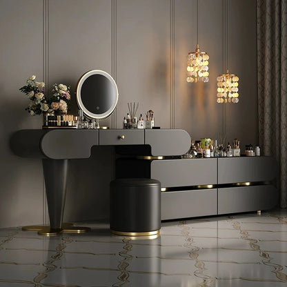 Bedroom Dressing Table Dresser Desks Makeup Mirror Storage Cabinet Light Luxury Premium Vanity Desk Toiletries Tables Furniture Taj Home Store