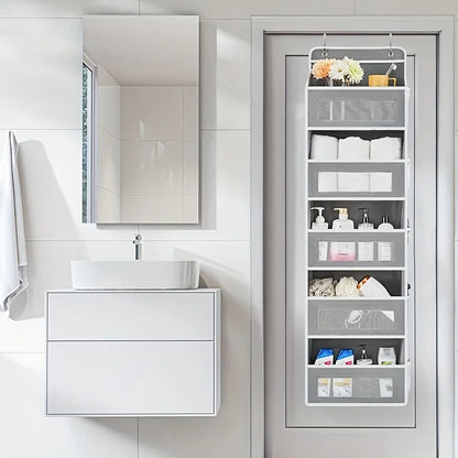 5-Shelf Hanging Storage Organizer - Behind Door, Anti-Tilt, 5 Large Capacity Pockets, Suitable for Bedroom, Bathroom Taj Home Store