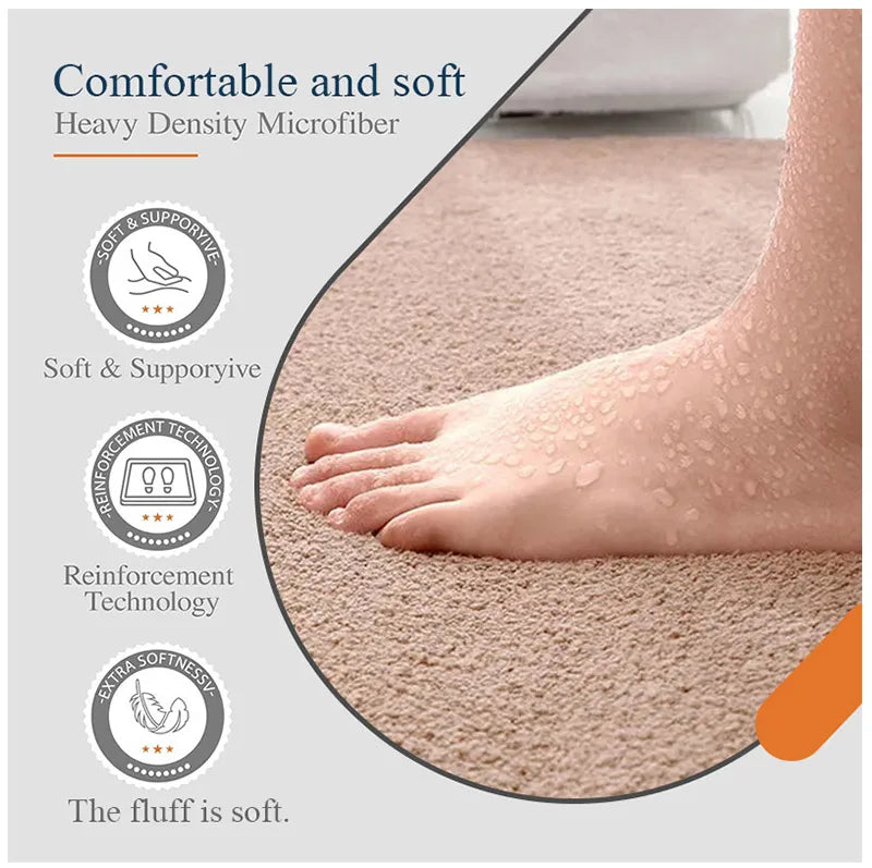 Bathroom Carpet 3-Piece Set Soft, Absorbent, Non-Slip, Microfiber Toilet Mat, U-Shaped Foot Pad Taj Home Store