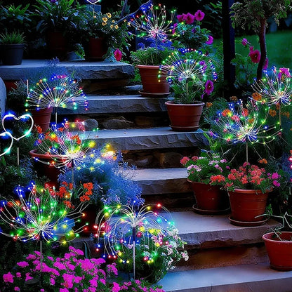 Outside Decorations Light Solar Lawn Light LED Garden Firework Dandelion Lights Sparkles Landscape Fairy Light Yard Patio Decor Taj Home Store