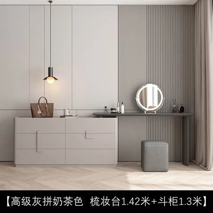 Bedroom Light Luxury Makeup Table Makeup Table Modern Simple Integrated Bedside Storage Bucket Cabinet Premium S Taj Home Store