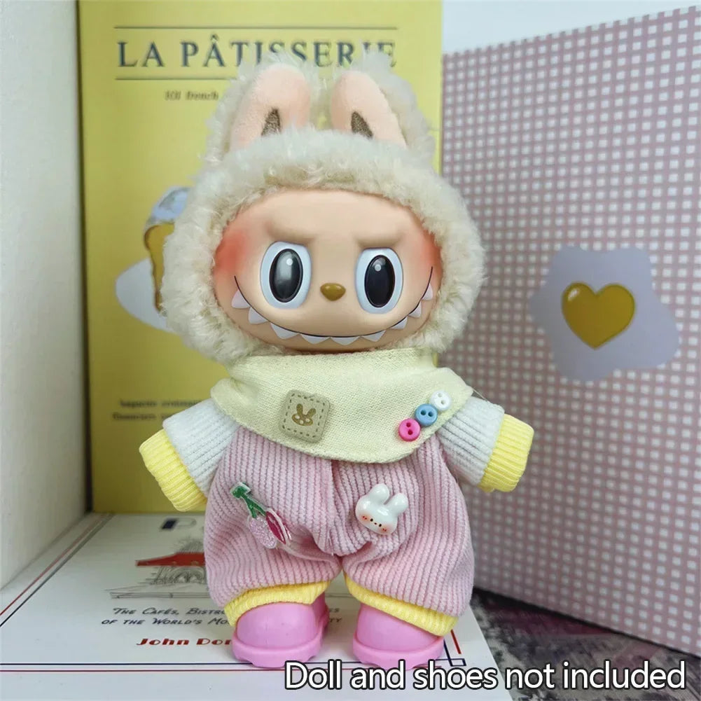 Mini Plush Doll Clothes Outfit Accessories for Korea Kpop Exo 17cm Labubu Idol V1 V2 Fashion Sports Leisure Suit Clothing Taj Home Store