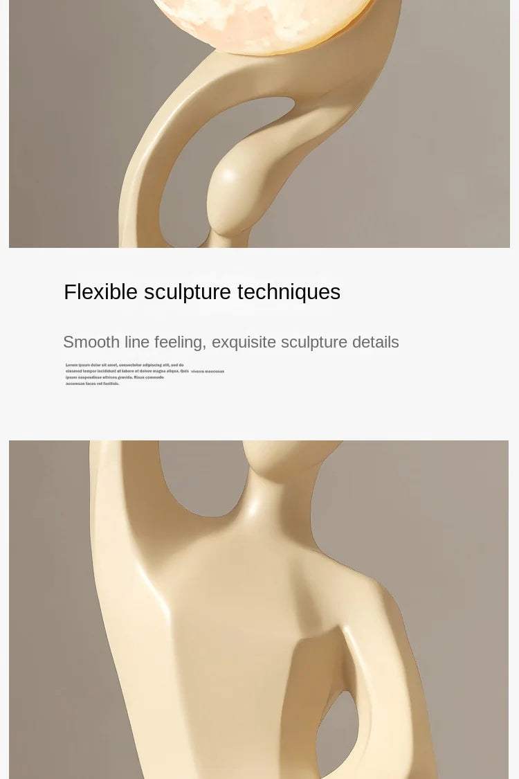Home Decor Statue Abstract Art Ornaments Nordic Living Room Large Floor Luminous Sculpture Housewarming Gift Interior Figurines Taj Home Store