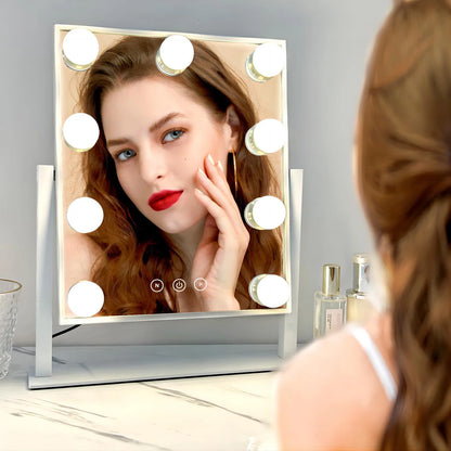 Vanity Mirror with Lights, Makeup Mirror with 3 Color Lighting Modes, Detachable 10X Magnification, Touch Control &amp; 360°Rotation Taj Home Store