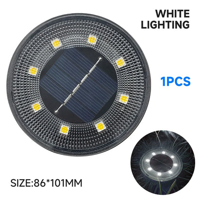 IP68 Waterproof LED Outdoor Solar Power Ground Light Lighting Control Path Deck Lights Yard Driveway Lawn Garden Decoration Lamp Taj Home Store